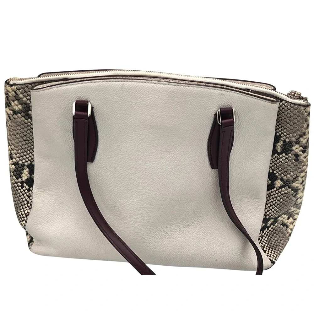 Kate Spade New York‎ Monet 3-compartment Purse White Snakeskin w/Python Wallet